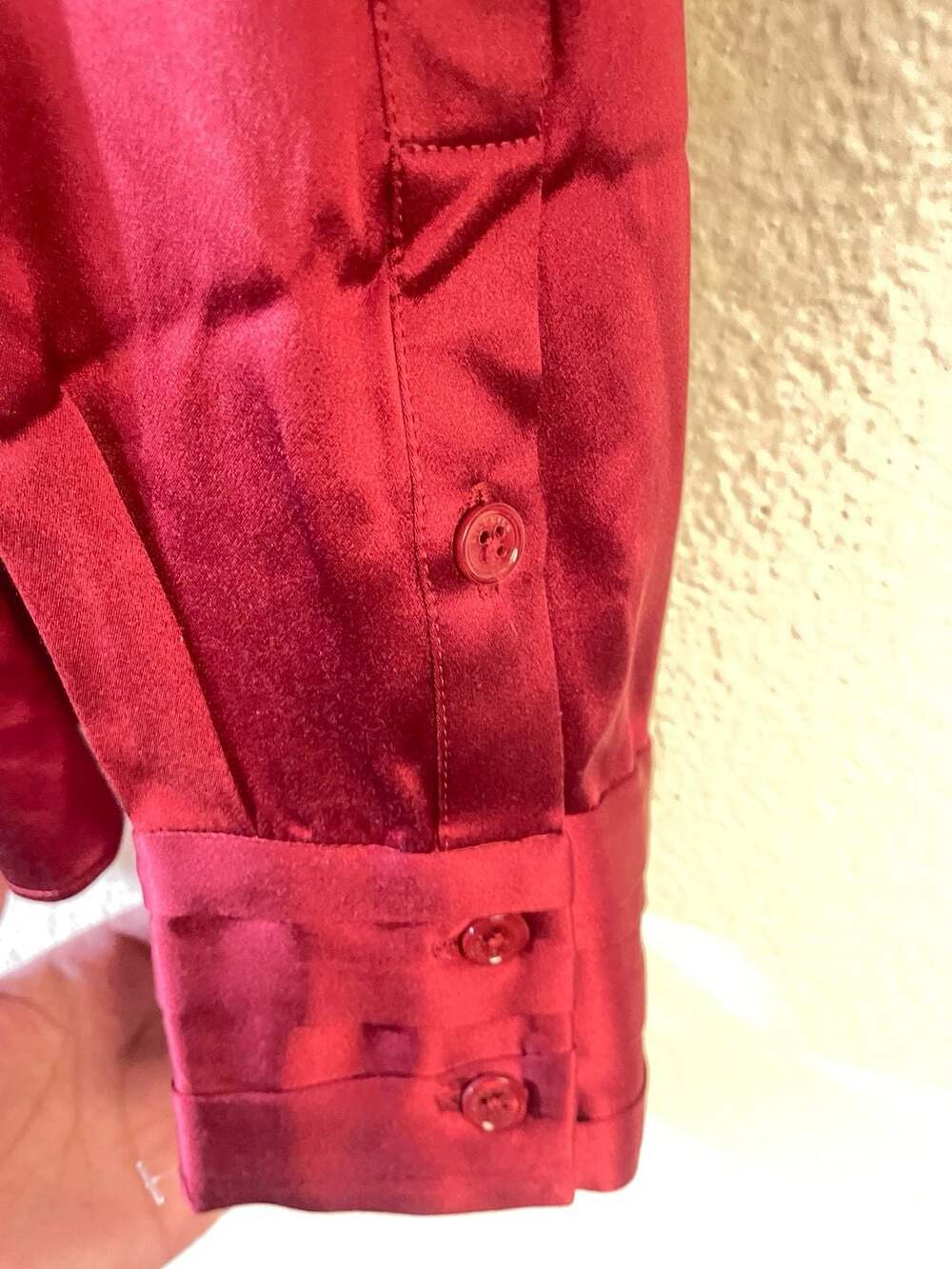 LILYSILK Barbados Cherry Silk High Neck Scarf Blouse - Picture 6 of 7